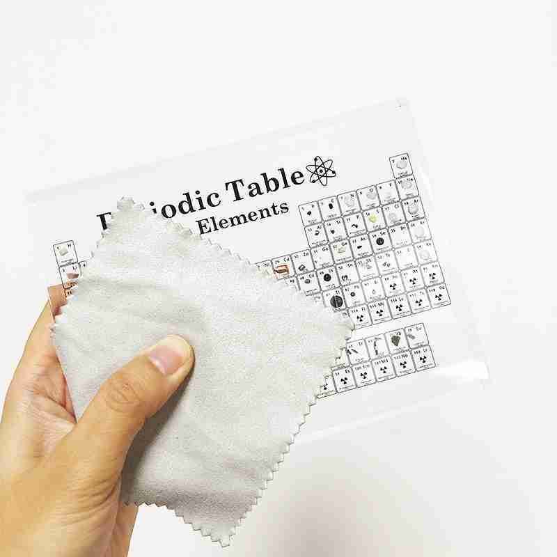 Silver Gray Cleaning Cloth for the Periodic Table Display with Real Elements