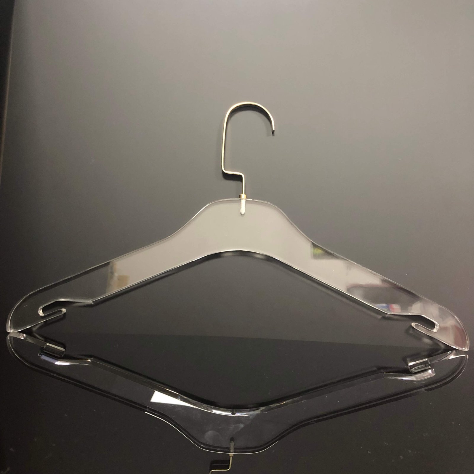 Clear Acrylic Hanger with Notches Beneath 43 cm Wide Chinov Display