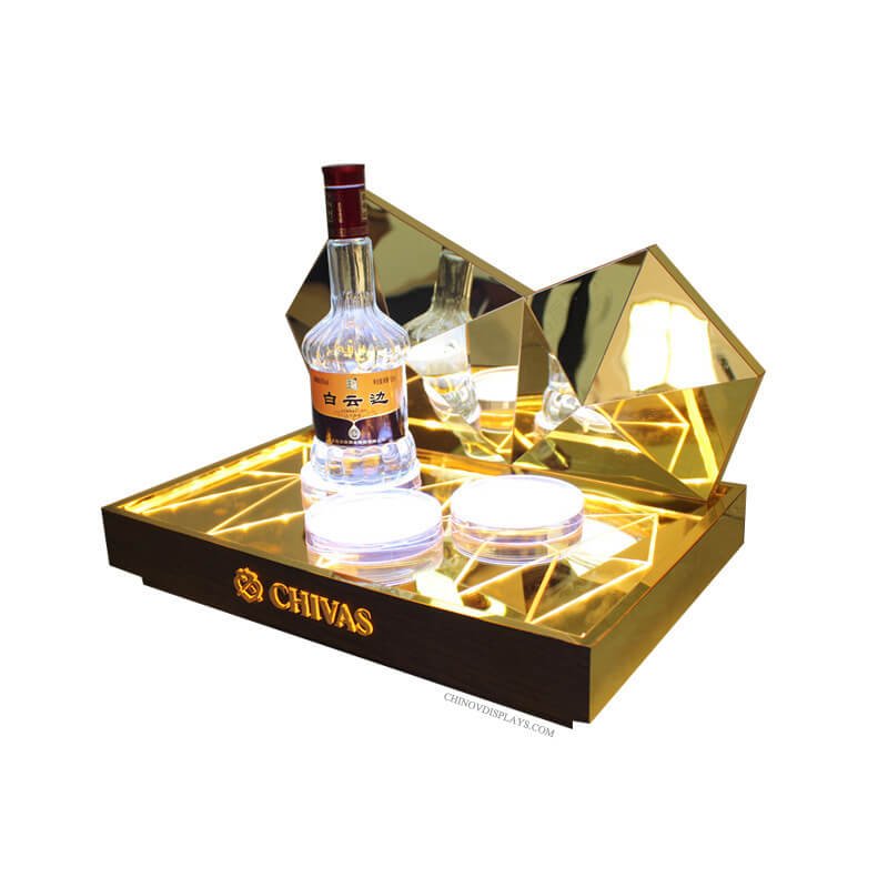 Custom Acrylic Display LED Luxury Wine Riser - Chinov Display