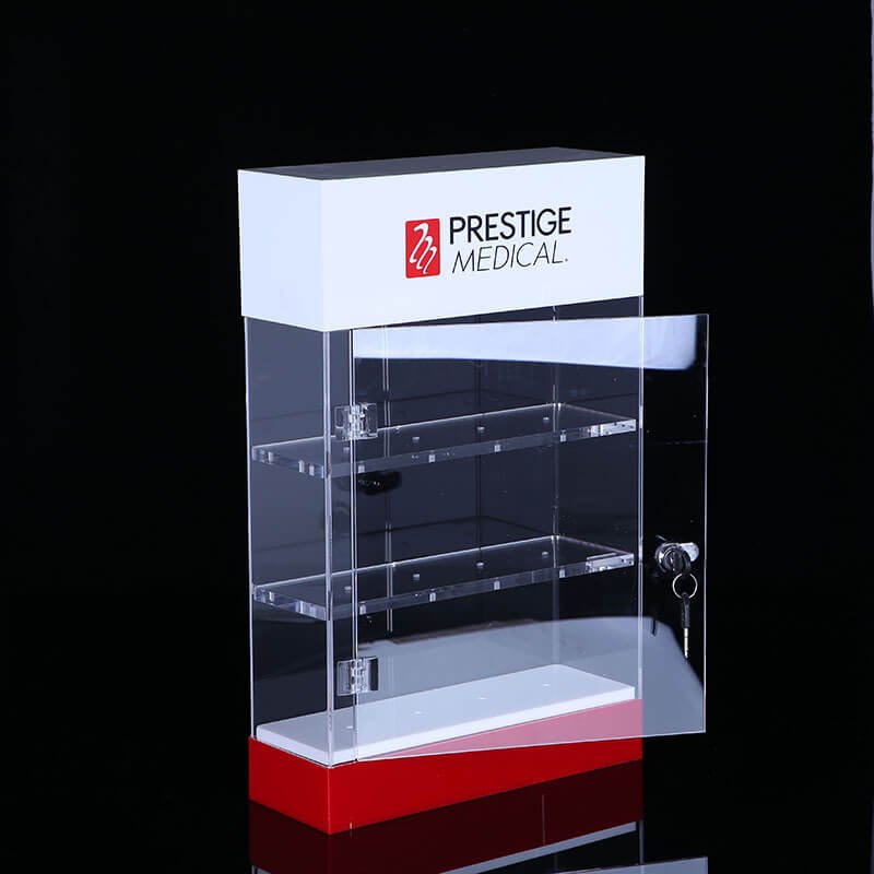Sleek Tri-Level Acrylic Display Case with Security Lock - Chinov Display