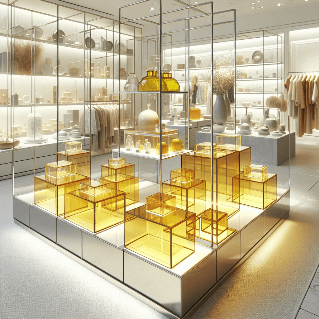 Translucent Yellow 5-sided Custom Acrylic Case - Chinov Display