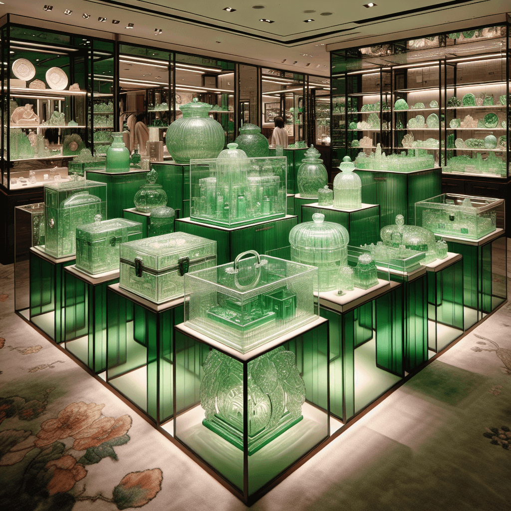 Translucent Green 5 Sides Custom Acrylic Case - Chinov Display